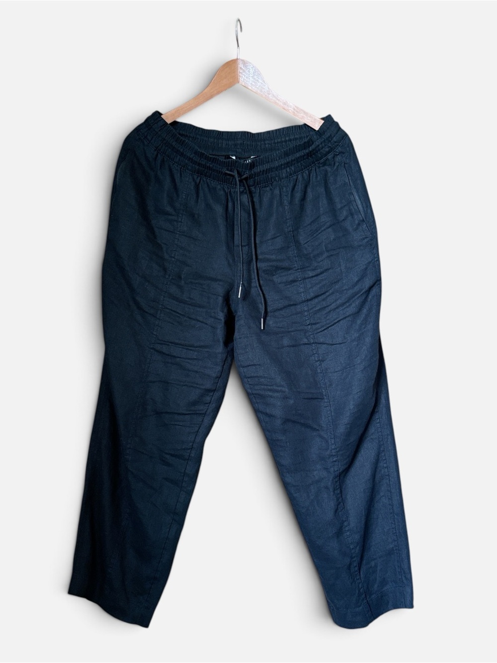Athleta Black Retreat Linen Easy Barrel Crop Pant